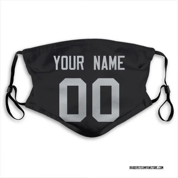 Custom Las Vegas Raiders Black Jersey Name & Number Face Mask