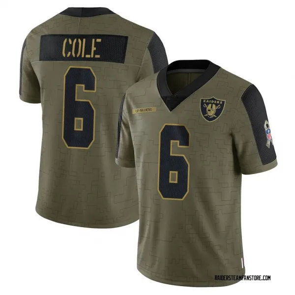 Men's AJ Cole Las Vegas Raiders Limited Olive 2021 Salute To Service Jersey