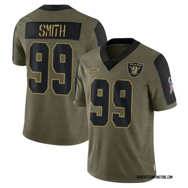Men's Aldon Smith Las Vegas Raiders Limited Olive 2021 Salute To Service Jersey