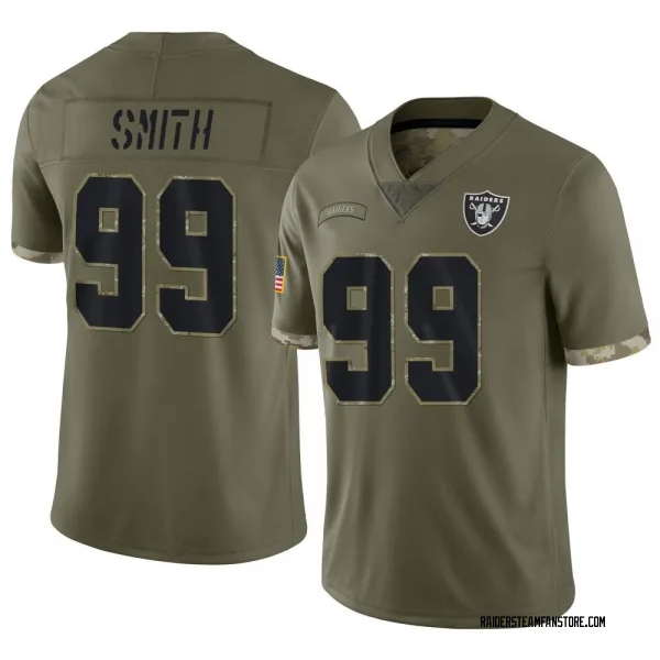 Men's Aldon Smith Las Vegas Raiders Limited Olive 2022 Salute To Service Jersey