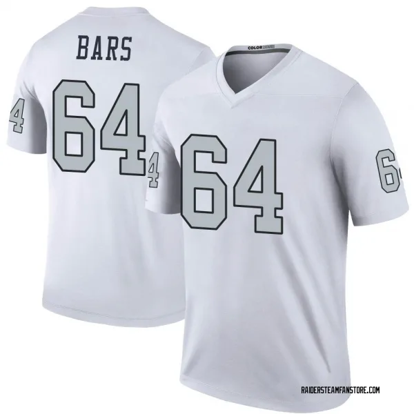 Men's Alex Bars Las Vegas Raiders Legend White Color Rush Jersey