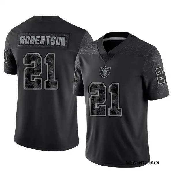 Men's Amik Robertson Las Vegas Raiders Limited Black Reflective Jersey
