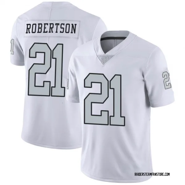 Men's Amik Robertson Las Vegas Raiders Limited White Color Rush Jersey