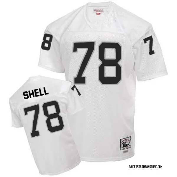 Men's Art Shell Las Vegas Raiders Authentic White Throwback Jersey