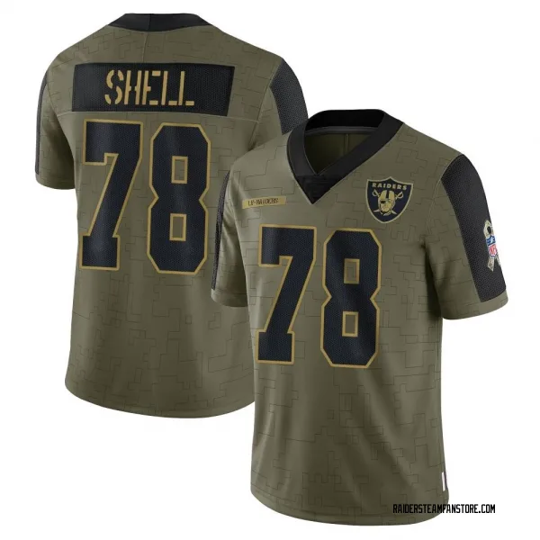 Men's Art Shell Las Vegas Raiders Limited Olive 2021 Salute To Service Jersey