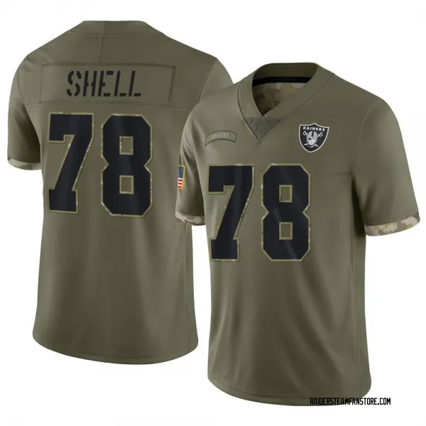 Men's Art Shell Las Vegas Raiders Limited Olive 2022 Salute To Service Jersey