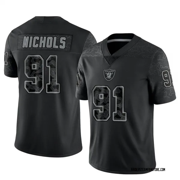 Men's Bilal Nichols Las Vegas Raiders Limited Black Reflective Jersey