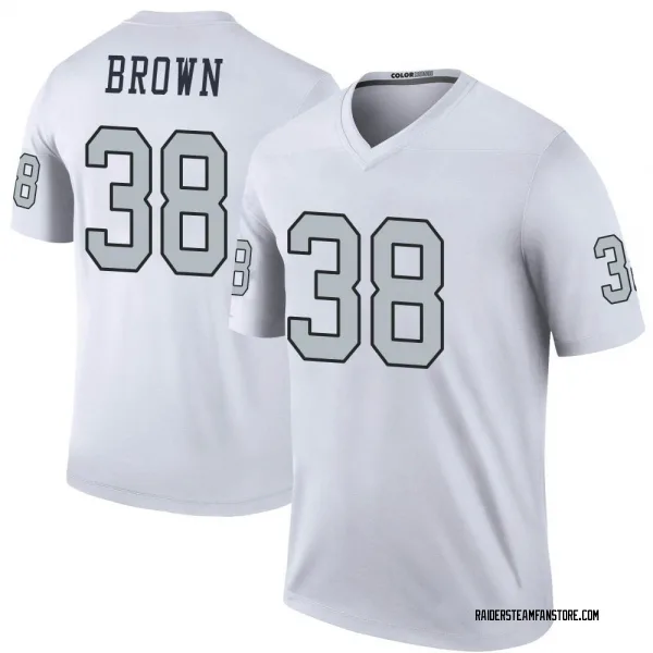 Men's Brittain Brown Las Vegas Raiders Legend White Color Rush Jersey