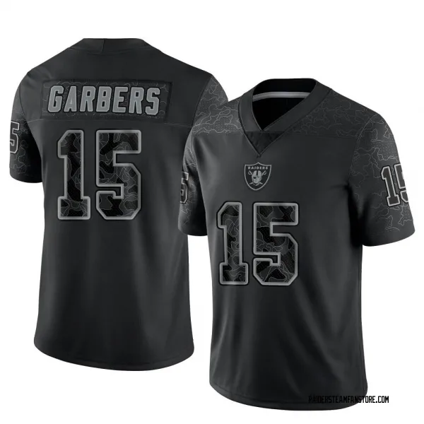 Men's Chase Garbers Las Vegas Raiders Limited Black Reflective Jersey