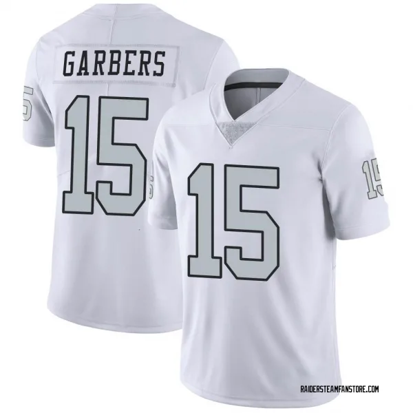 Men's Chase Garbers Las Vegas Raiders Limited White Color Rush Jersey