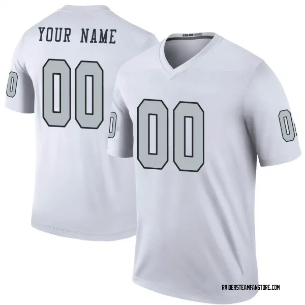 Men's Custom Las Vegas Raiders Legend White Color Rush Jersey