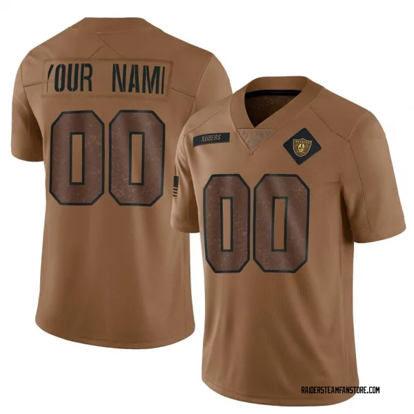 Men's Custom Las Vegas Raiders Limited Brown 2023 Salute To Service Jersey