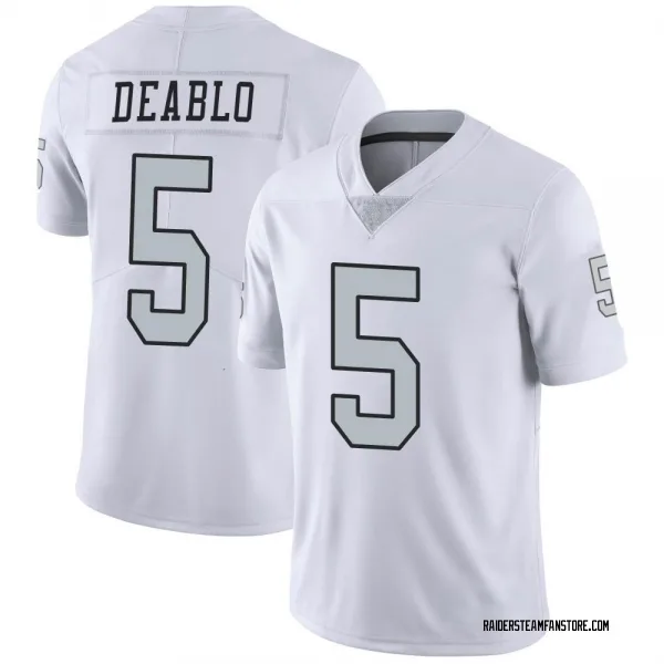 Men's Divine Deablo Las Vegas Raiders Limited White Color Rush Jersey
