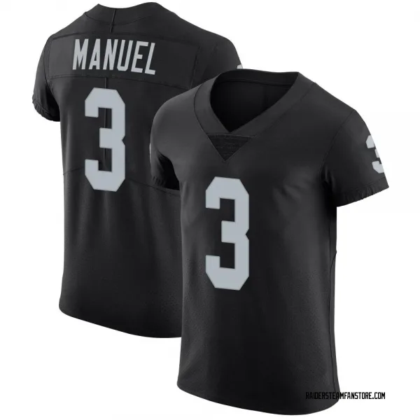 Men's EJ Manuel Las Vegas Raiders Elite Black Team Color Vapor Untouchable Jersey