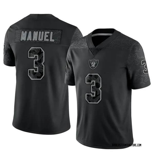 Men's EJ Manuel Las Vegas Raiders Limited Black Reflective Jersey