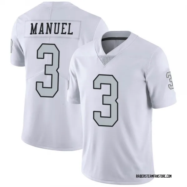 Men's EJ Manuel Las Vegas Raiders Limited White Color Rush Jersey