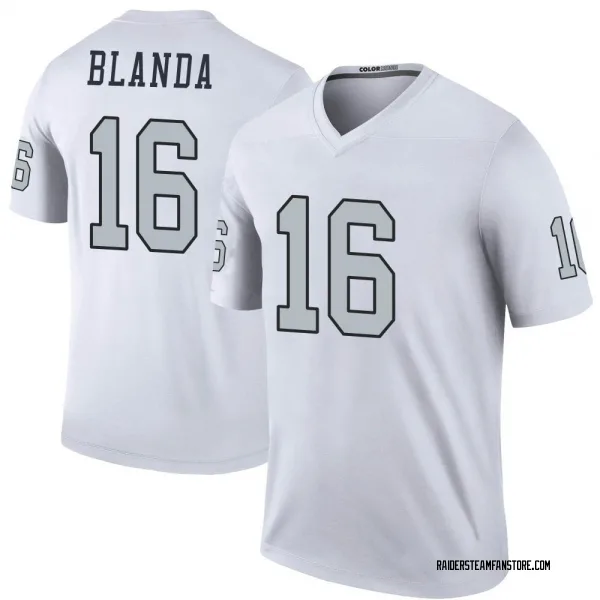 Men's George Blanda Las Vegas Raiders Legend White Color Rush Jersey
