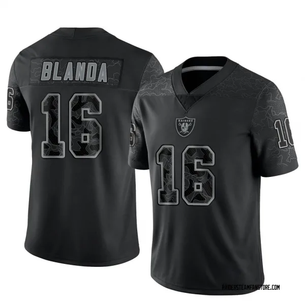 Men's George Blanda Las Vegas Raiders Limited Black Reflective Jersey