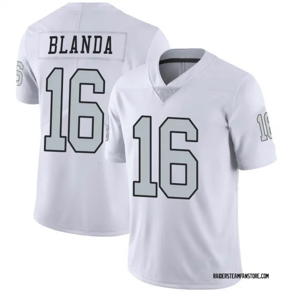 Men's George Blanda Las Vegas Raiders Limited White Color Rush Jersey