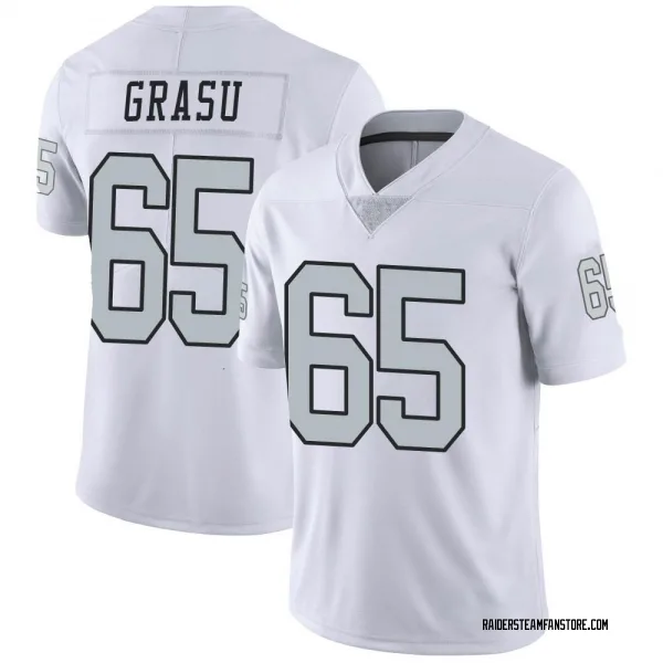 Men's Hroniss Grasu Las Vegas Raiders Limited White Color Rush Jersey
