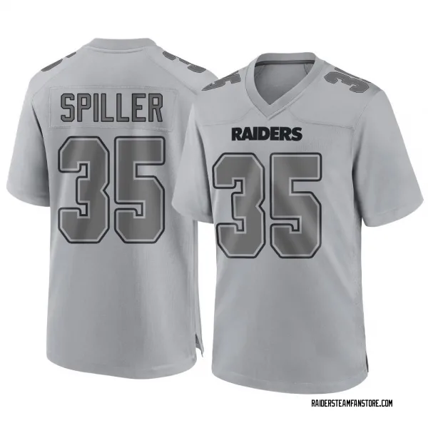 Men's Isaiah Spiller Las Vegas Raiders Game Gray Atmosphere Fashion Jersey
