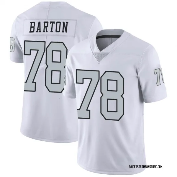 Men's Jackson Barton Las Vegas Raiders Limited White Color Rush Jersey