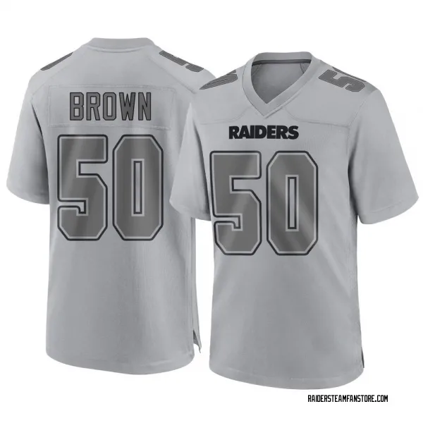 Men's Jayon Brown Las Vegas Raiders Game Gray Atmosphere Fashion Jersey