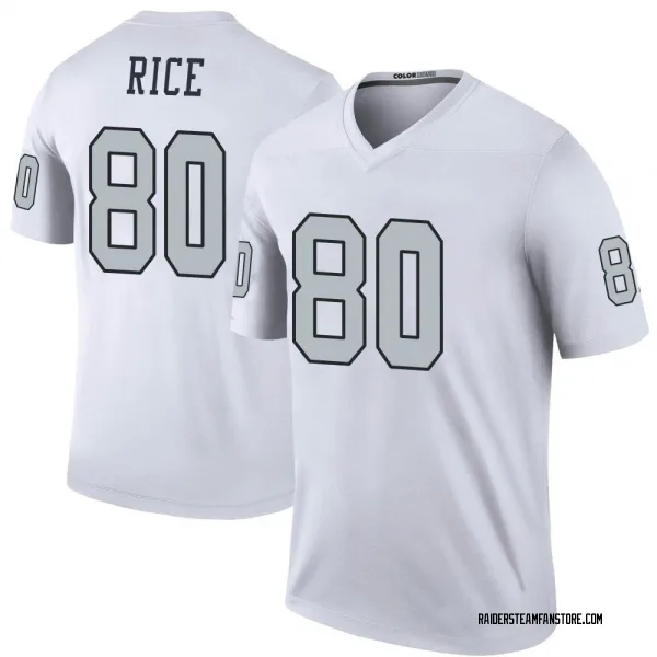 Men's Jerry Rice Las Vegas Raiders Legend White Color Rush Jersey