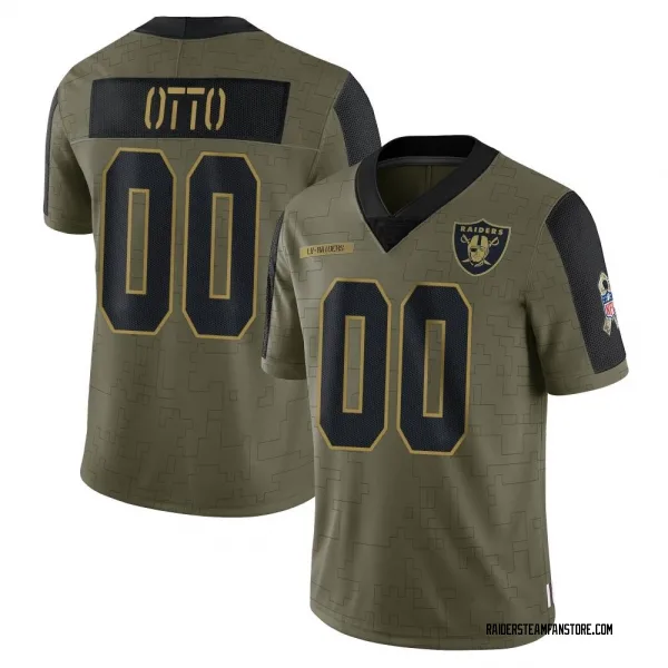 Men's Jim Otto Las Vegas Raiders Limited Olive 2021 Salute To Service Jersey