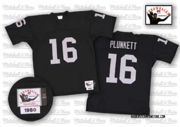 Men's Jim Plunkett Las Vegas Raiders Authentic Black Throwback Jersey