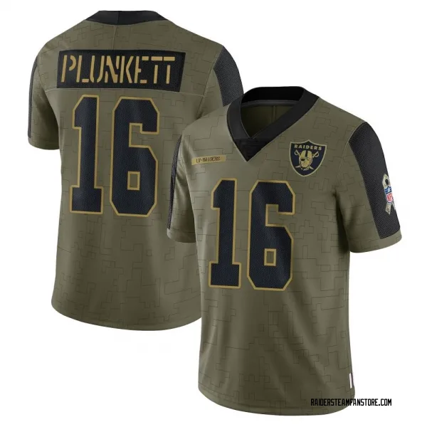 Men's Jim Plunkett Las Vegas Raiders Limited Olive 2021 Salute To Service Jersey
