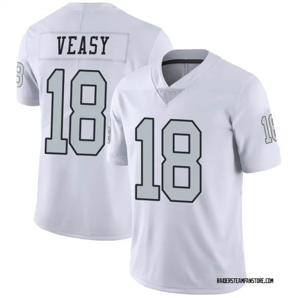 Men's Jordan Veasy Las Vegas Raiders Limited White Color Rush Jersey