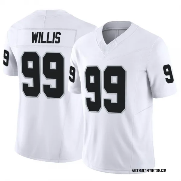 Men's Jordan Willis Las Vegas Raiders Limited White Vapor F.U.S.E. Jersey