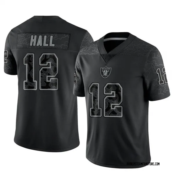 Men's Justin Hall Las Vegas Raiders Limited Black Reflective Jersey