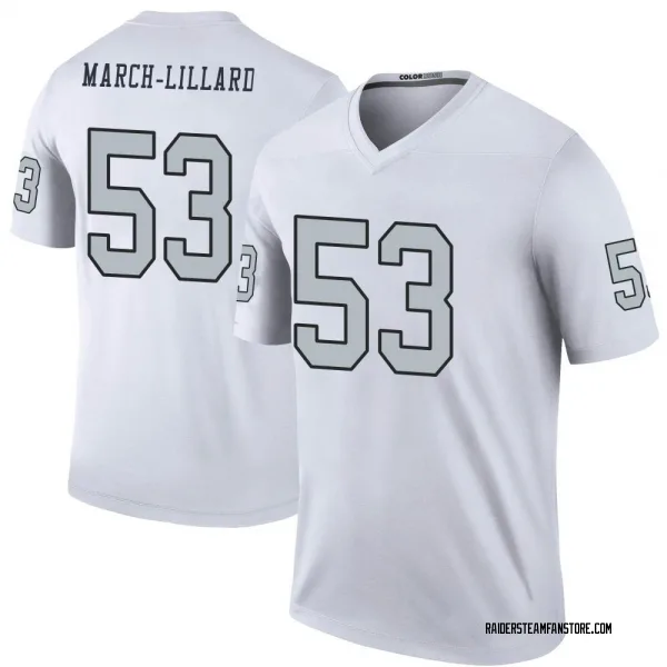 Men's Justin March-Lillard Las Vegas Raiders Legend White Color Rush Jersey