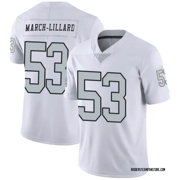 Men's Justin March-Lillard Las Vegas Raiders Limited White Color Rush Jersey