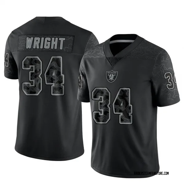 Men's K.J. Wright Las Vegas Raiders Limited Black Reflective Jersey