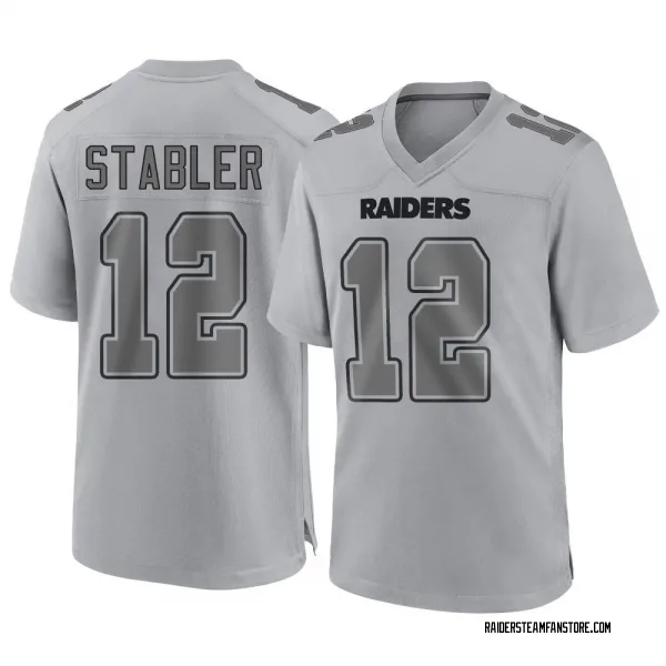 Men's Ken Stabler Las Vegas Raiders Game Gray Atmosphere Fashion Jersey