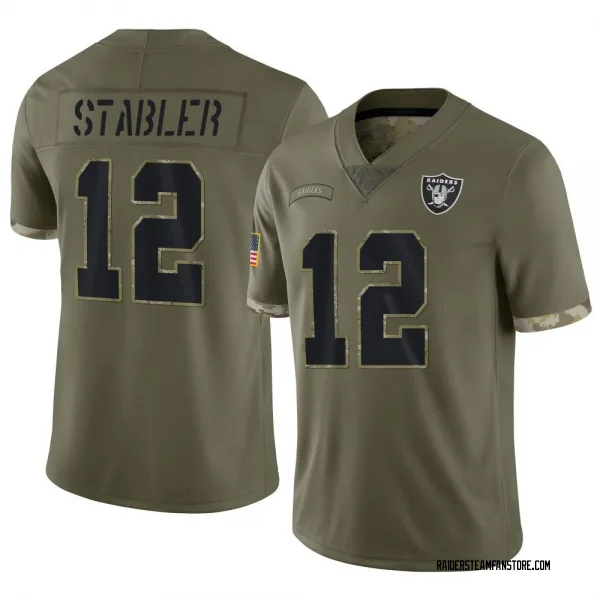 Men's Ken Stabler Las Vegas Raiders Limited Olive 2022 Salute To Service Jersey