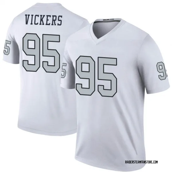 Men's Kendal Vickers Las Vegas Raiders Legend White Color Rush Jersey
