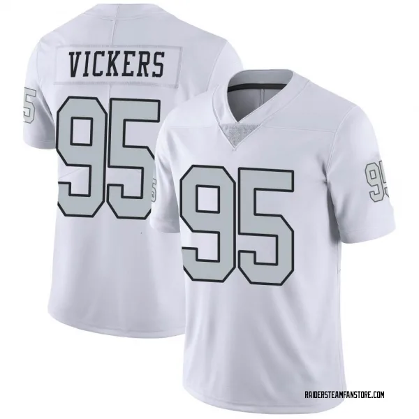 Men's Kendal Vickers Las Vegas Raiders Limited White Color Rush Jersey
