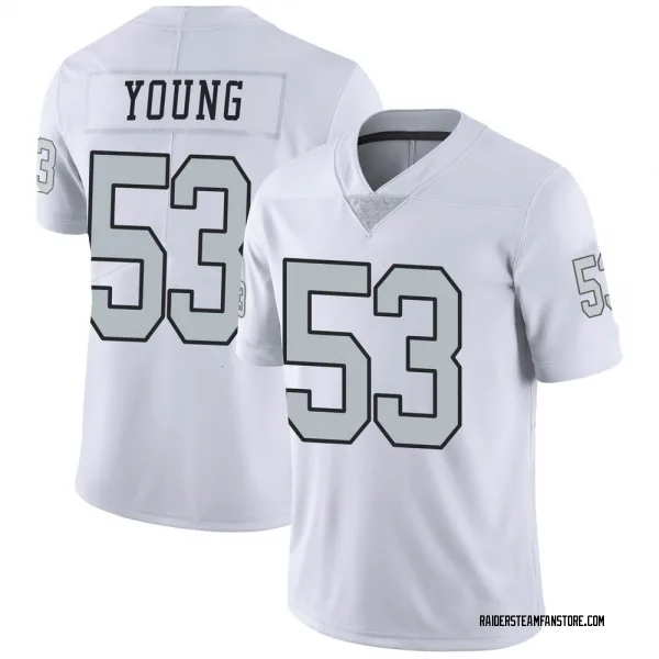 Men's Kenny Young Las Vegas Raiders Limited White Color Rush Jersey