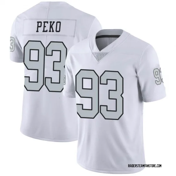 Men's Kyle Peko Las Vegas Raiders Limited White Color Rush Jersey