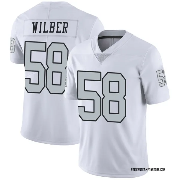Men's Kyle Wilber Las Vegas Raiders Limited White Color Rush Jersey