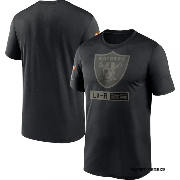 Men's Las Vegas Raiders Black 2020 Salute to Service Team Logo Performance T-Shirt