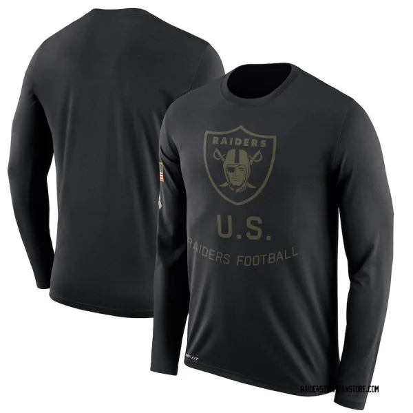 Men's Las Vegas Raiders Legend Black 2018 Salute to Service Sideline Performance Long Sleeve T-Shirt