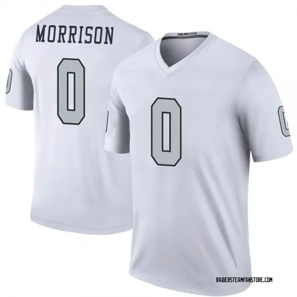 Men's Malkelm Morrison Las Vegas Raiders Legend White Color Rush Jersey