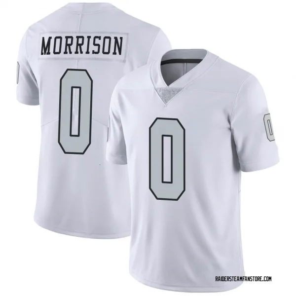 Men's Malkelm Morrison Las Vegas Raiders Limited White Color Rush Jersey
