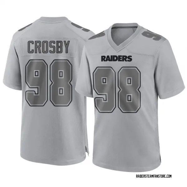 Men's Maxx Crosby Las Vegas Raiders Game Gray Atmosphere Fashion Jersey