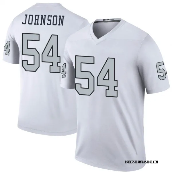 Men's PJ Johnson Las Vegas Raiders Legend White Color Rush Jersey